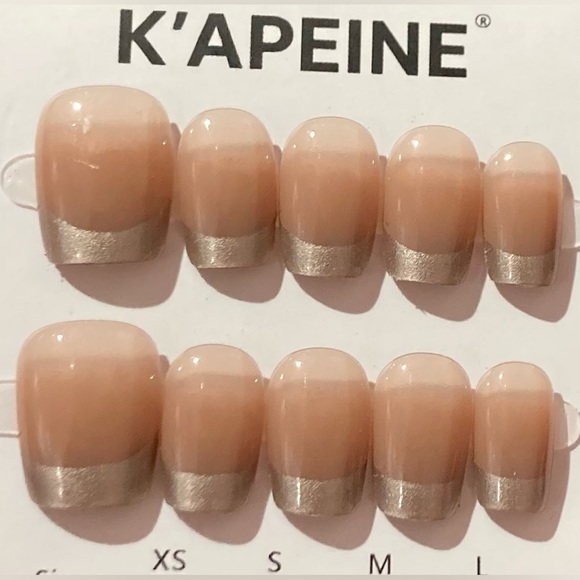 Dainty Specialty Other - [M] 10Pcs Wearable Press on Nails Full Cover Square French Style Nude Bronze